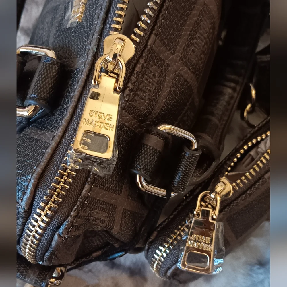 Steve Madden BCasey Brown Crossbody Satchel Bag With Matching Coin Purse - Picture 5 of 8
